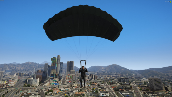 Parachute in the city